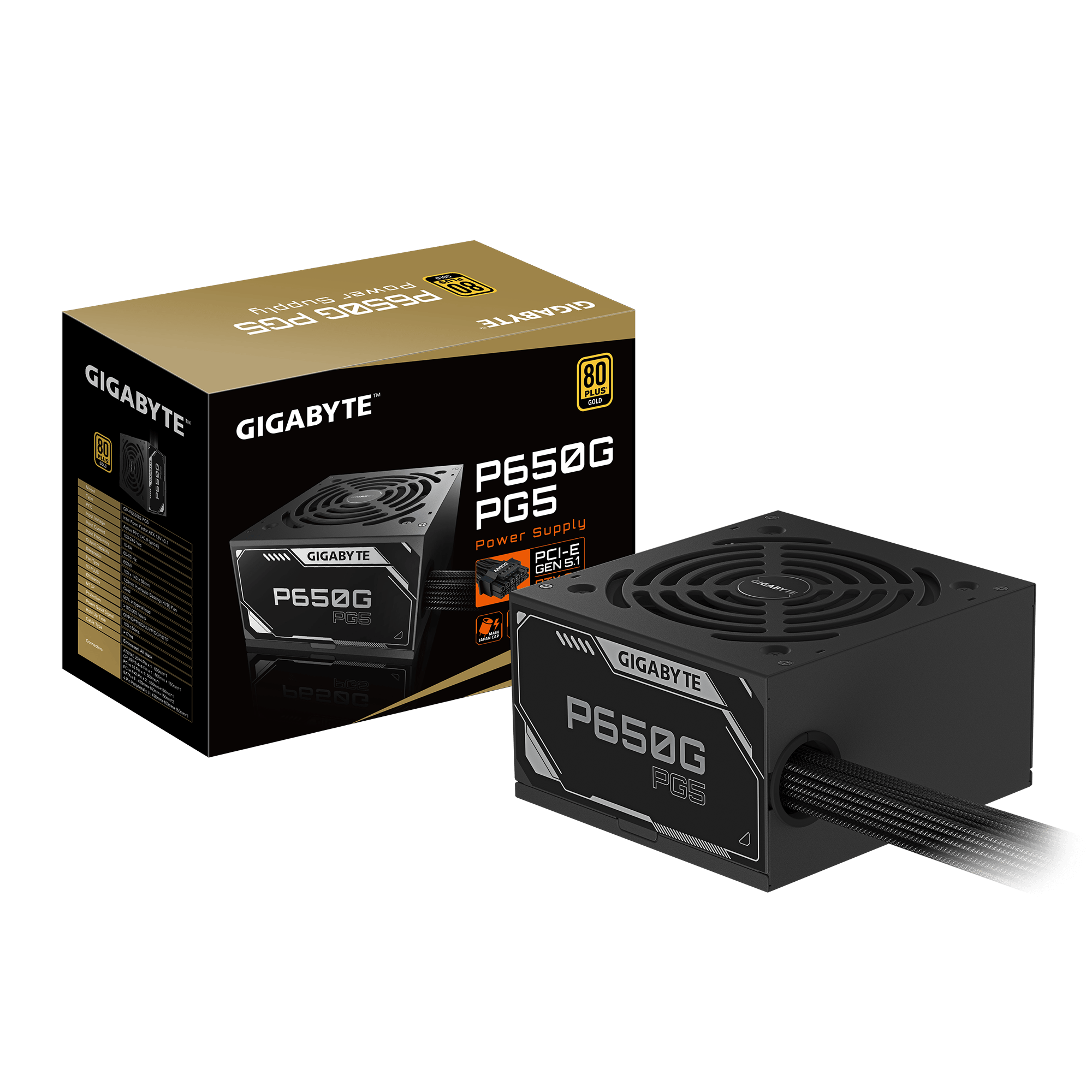 Fuente Gigabyte P650G PG5 650W 80 Plus Gold PCIe 5.1